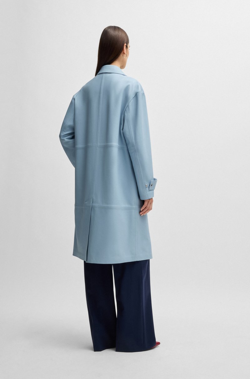 Hugo Boss Gabardina De Piel Con Ribetes Plateados