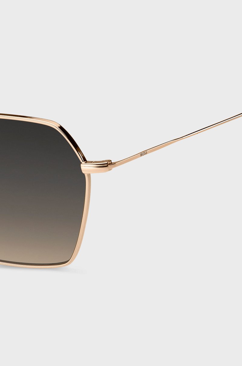 Hugo Boss Gafas De Sol De Acero Con Doble Puente
