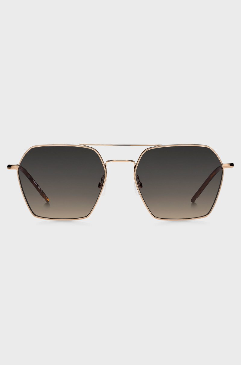 Hugo Boss Gafas De Sol De Acero Con Doble Puente