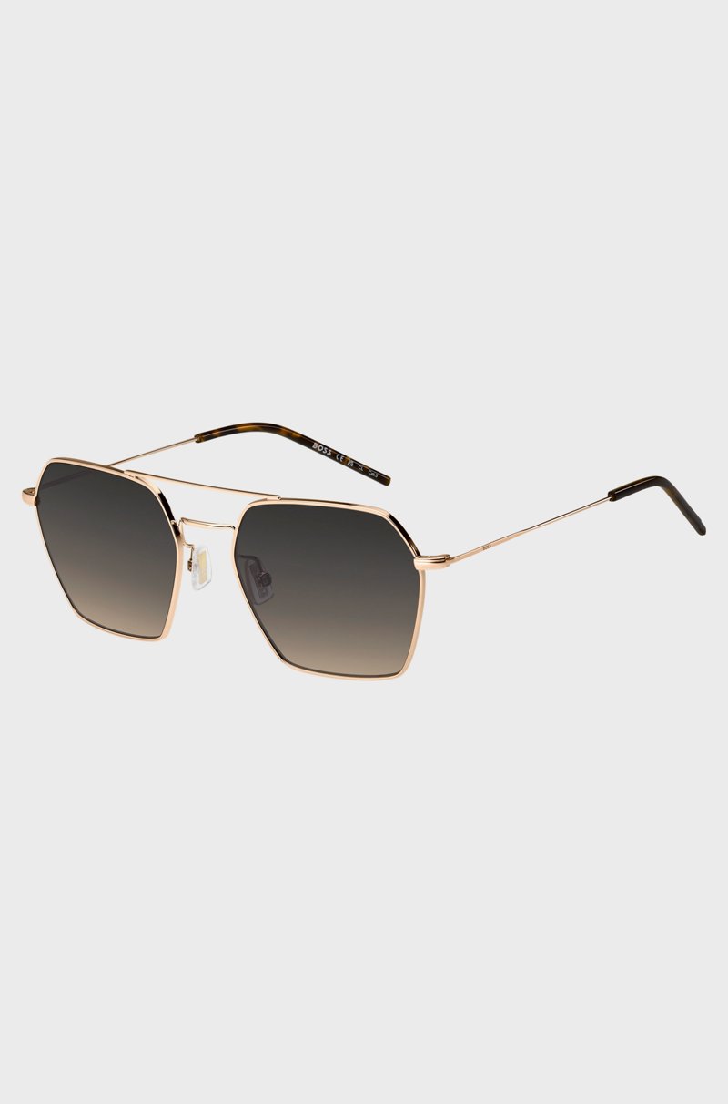 Hugo Boss Gafas de sol de acero con doble puente