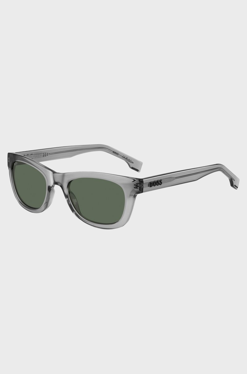 Hugo Boss Gafas de sol de acetato gris con logo 3D