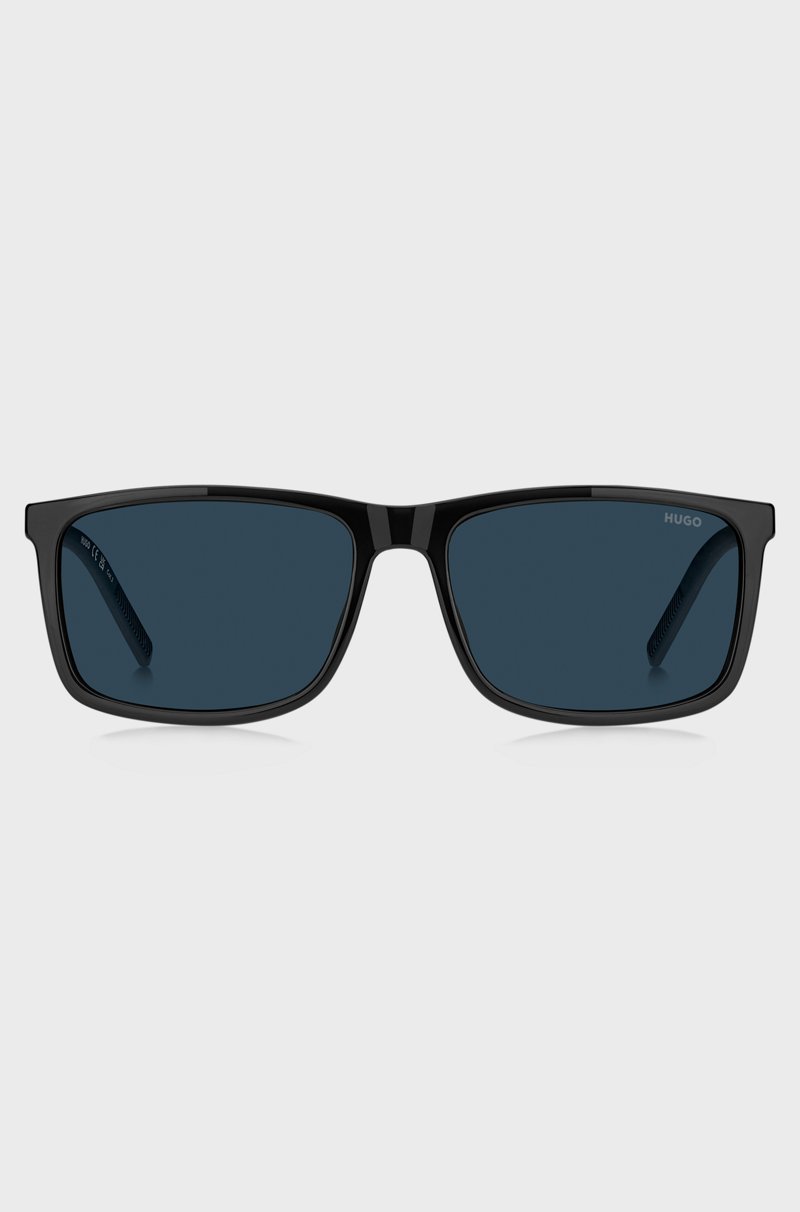 Hugo Boss Gafas De Sol Negras Con Lentes Azules