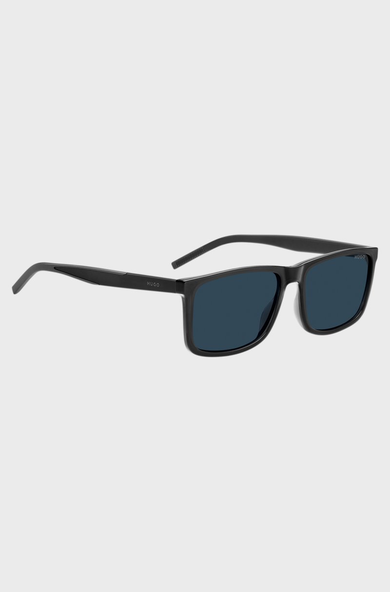 Hugo Boss Gafas De Sol Negras Con Lentes Azules