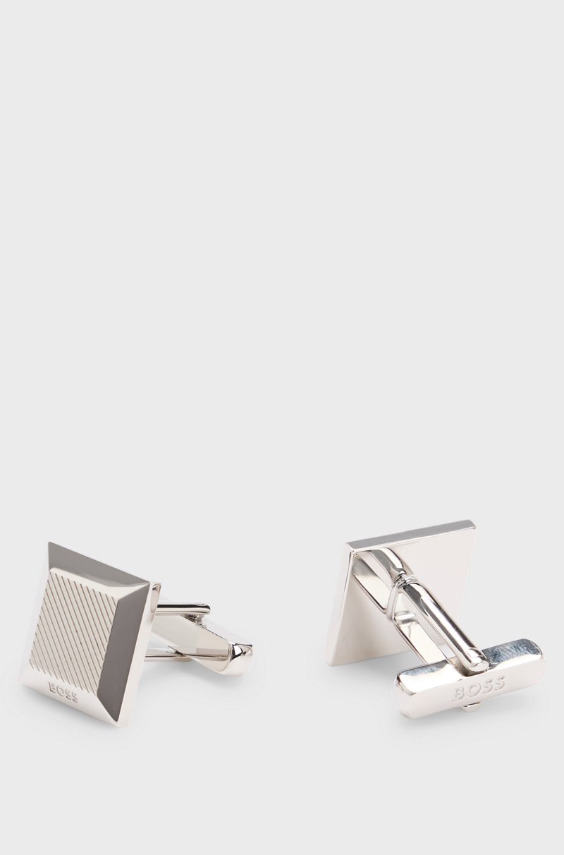 Hugo Boss Gemelos cuadrados con líneas grabadas