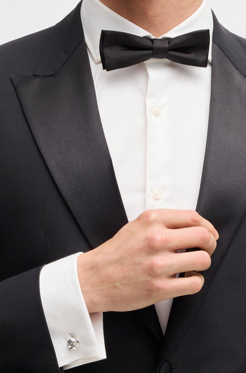 Hugo Boss Gemelos De Nudo En Latón Plateado