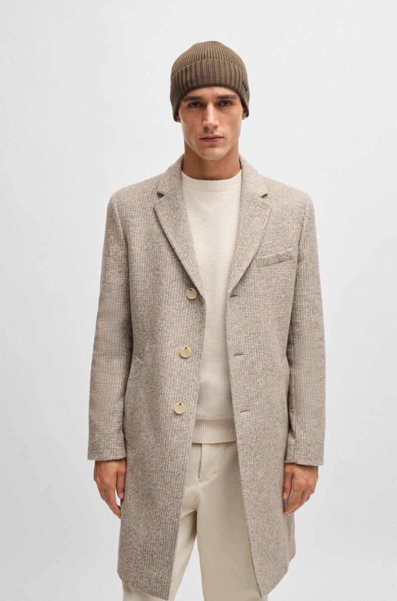 Hugo Boss Gorro De Punto De Canalé En Lana Merina