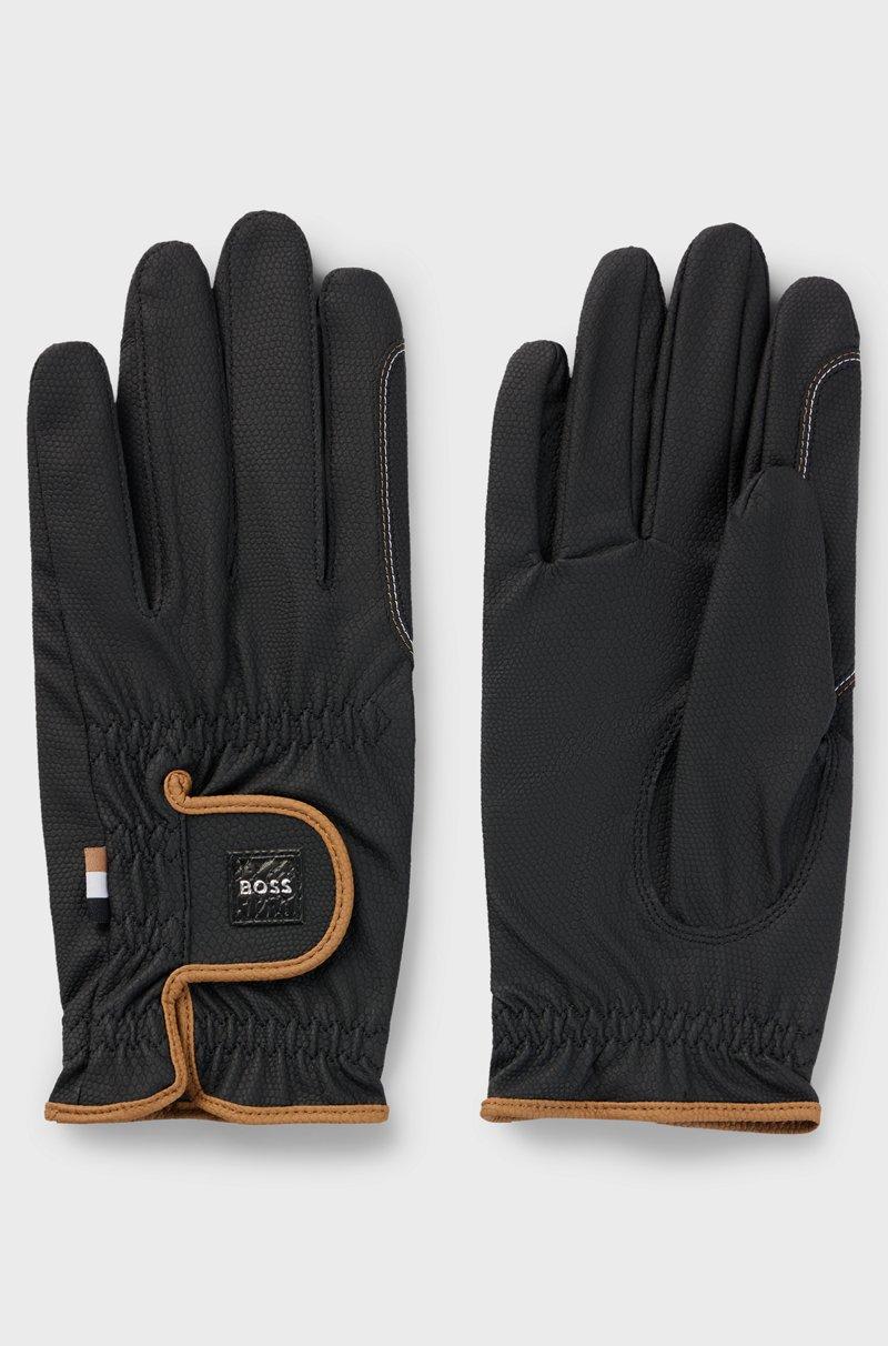 Hugo Boss Guantes de equitación en piel sintética