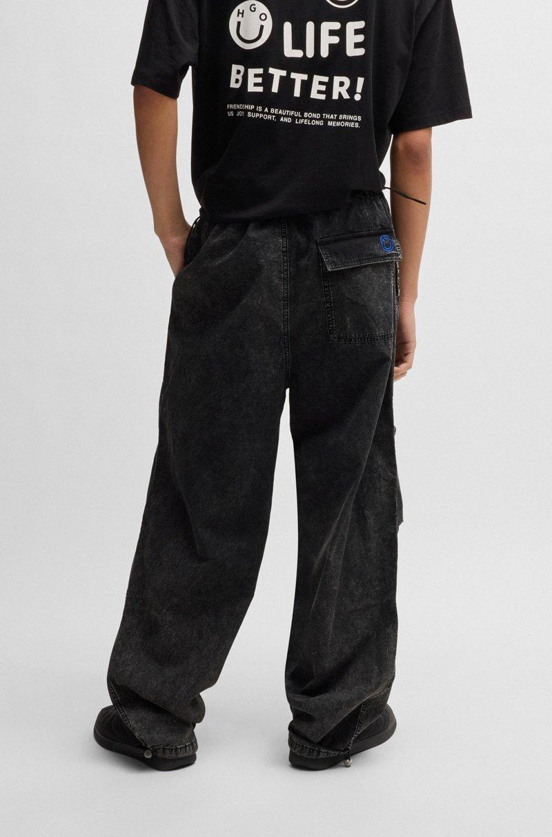 Hugo Boss Jeans Baggy Fit De Denim Rígido Negro