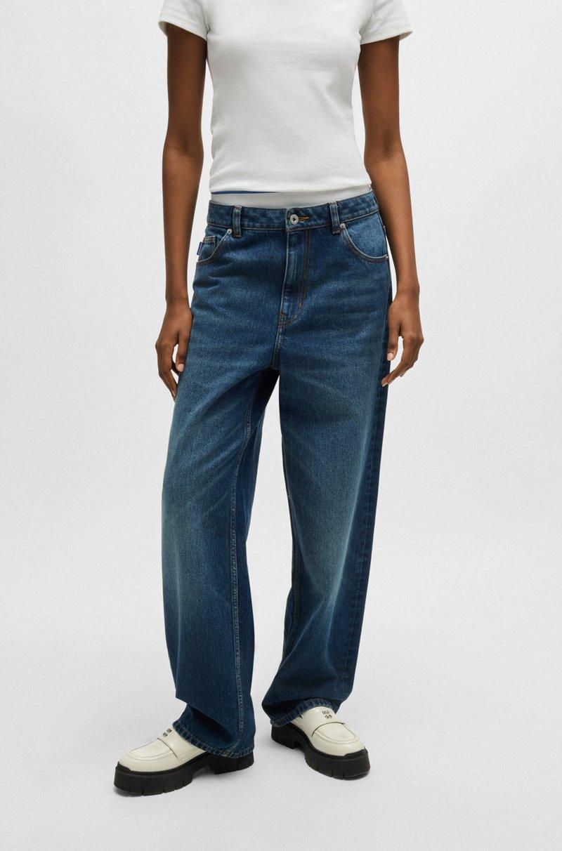 Hugo Boss Jeans relaxed fit de denim rígido azul