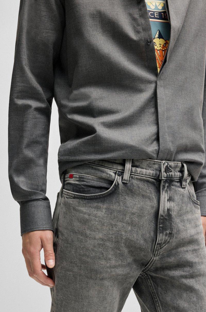 Hugo Boss Jeans Slim Fit En Denim Elástico Gris