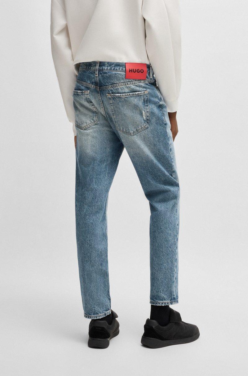 Hugo Boss Jeans Tapered Fit De Denim Azul Luminoso
