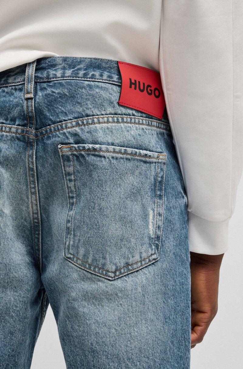 Hugo Boss Jeans Tapered Fit De Denim Azul Luminoso