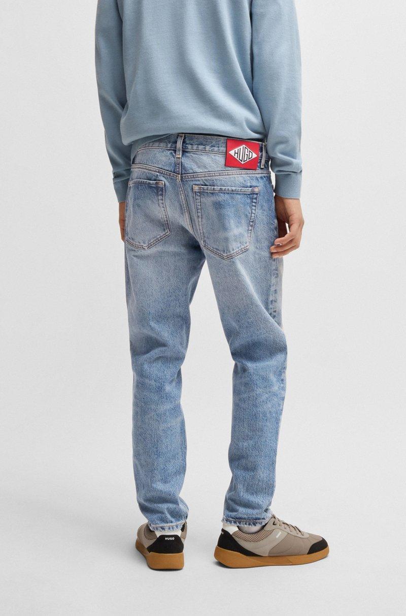 Hugo Boss Jeans Tapered Fit En Denim Rígido Azul