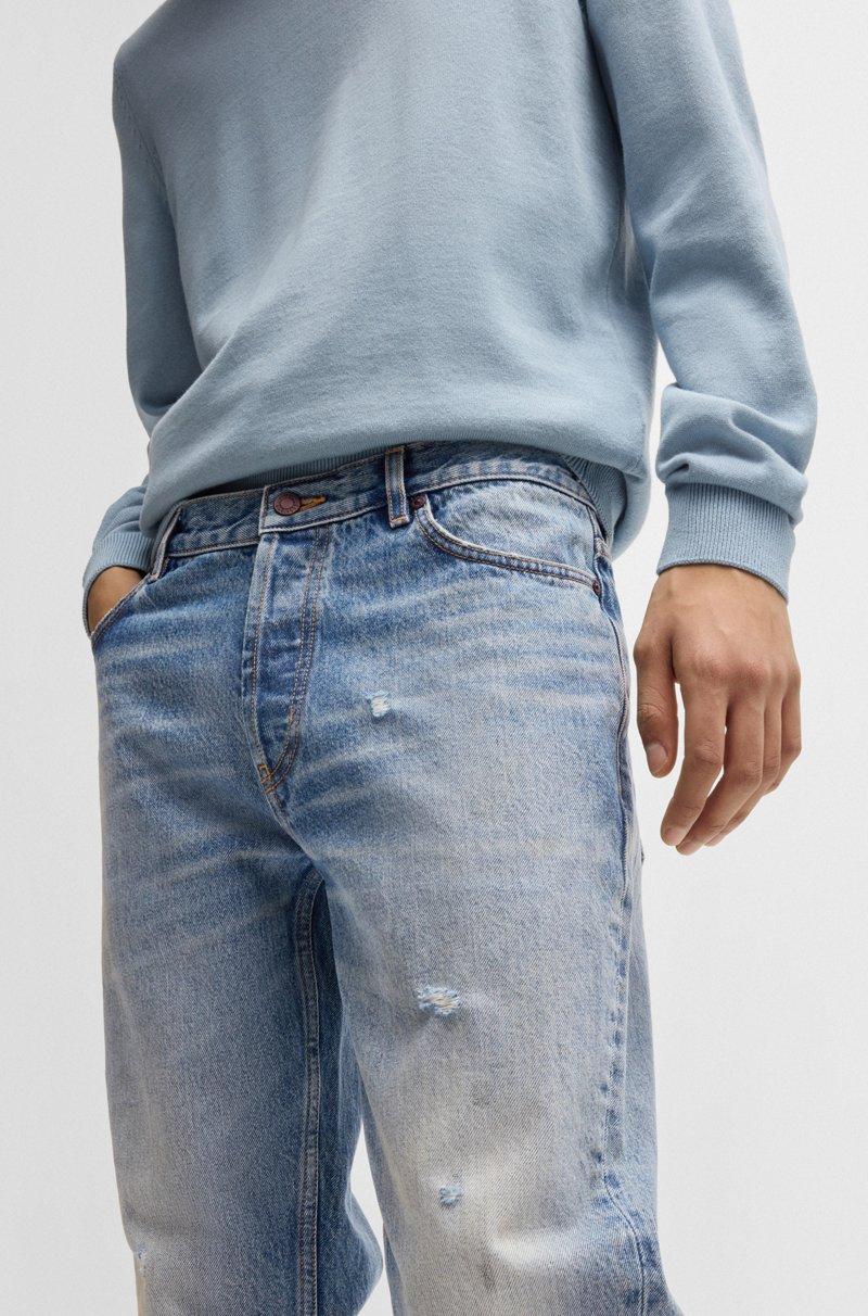 Hugo Boss Jeans Tapered Fit En Denim Rígido Azul