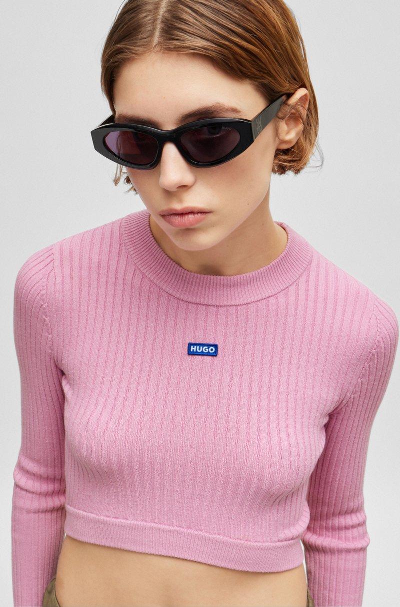 Hugo Boss Jersey Corto Con Etiqueta Con Logo Azul