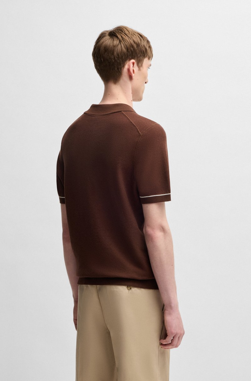 Hugo Boss Jersey De Algodón Con Cuello Johnny