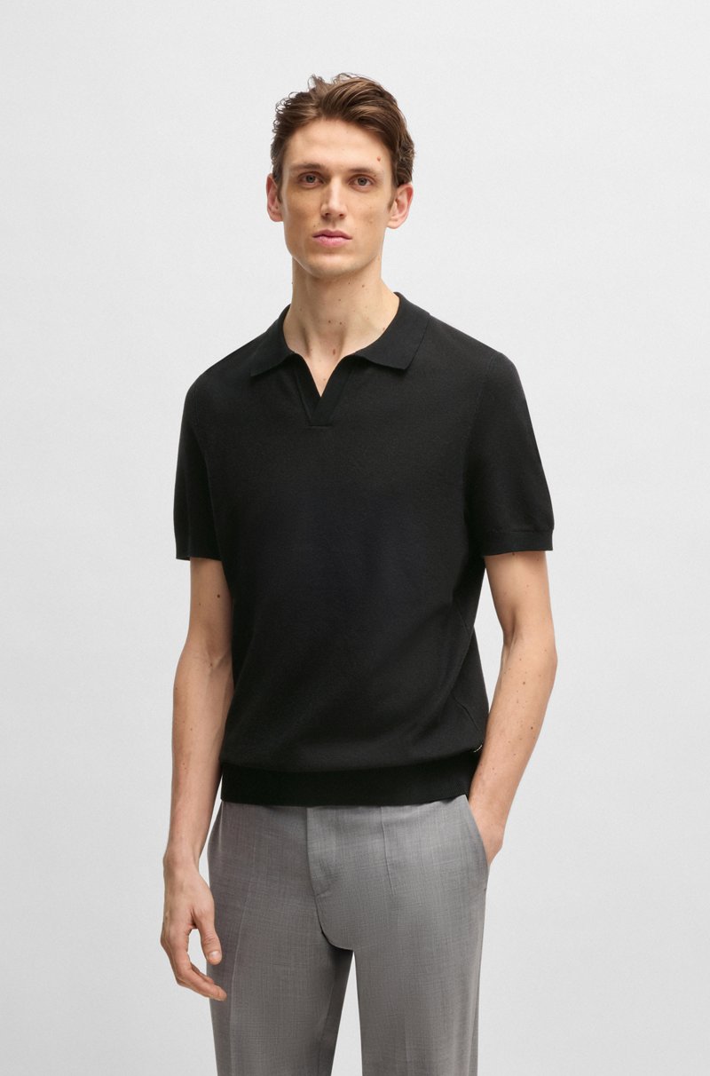 Hugo Boss Jersey de algodón con cuello Johnny