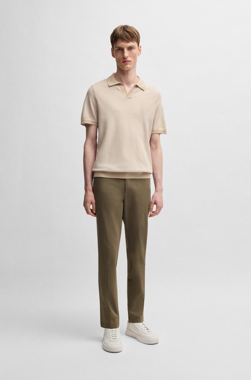 Hugo Boss Jersey De Algodón Con Cuello Johnny