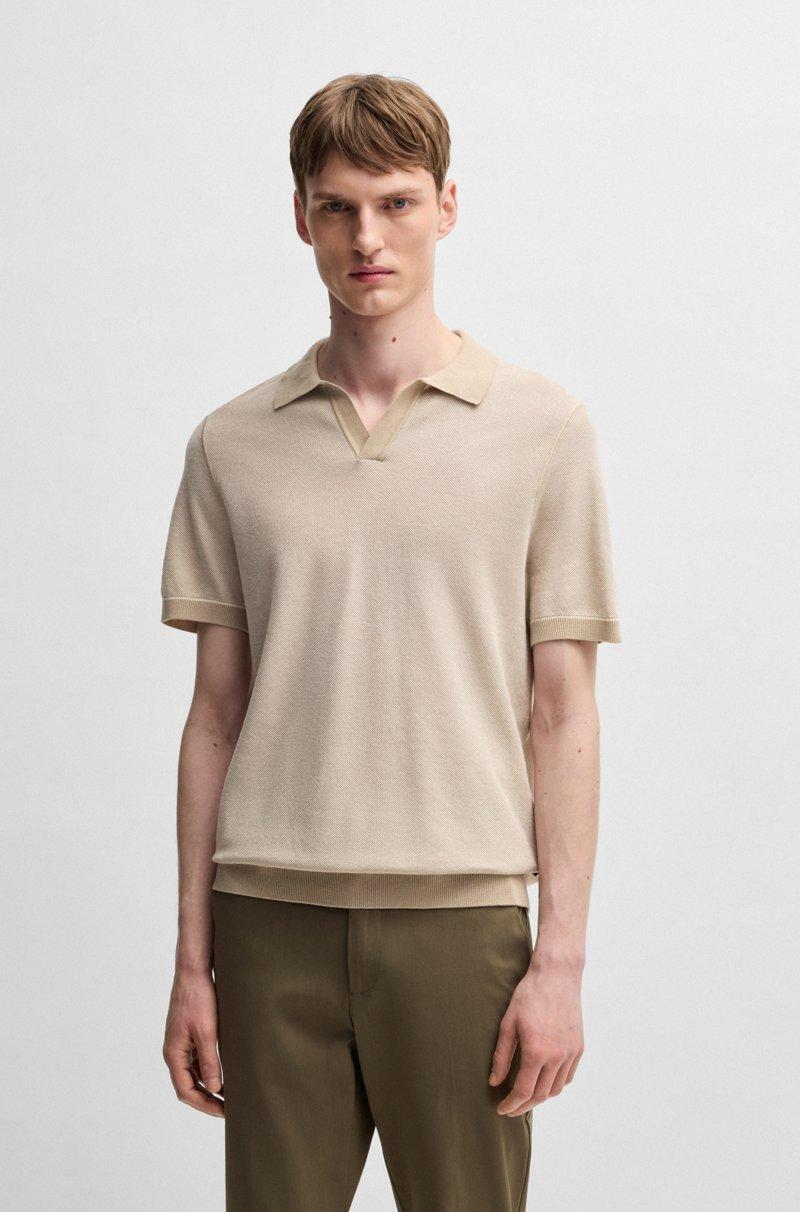 Hugo Boss Jersey de algodón con cuello Johnny