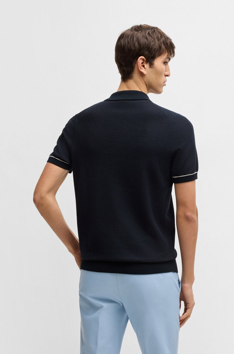 Hugo Boss Jersey De Algodón Con Cuello Johnny