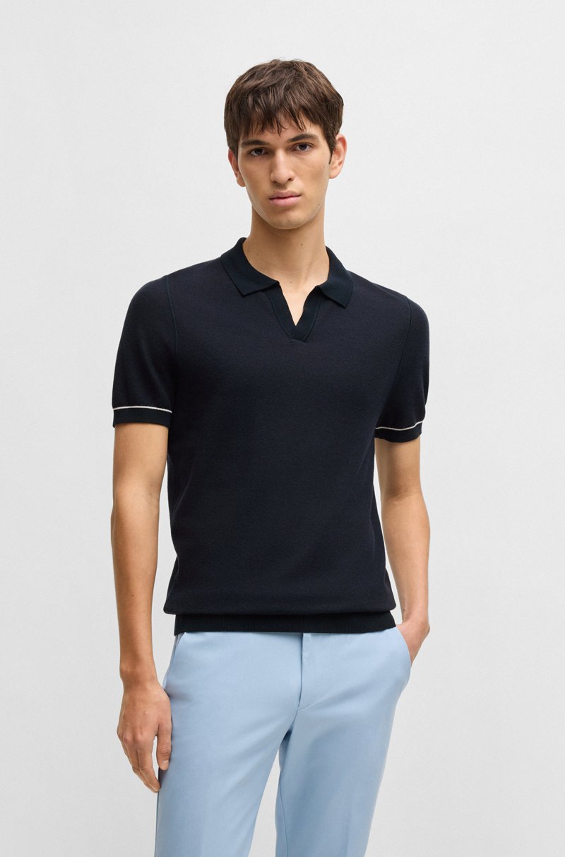 Hugo Boss Jersey de algodón con cuello Johnny