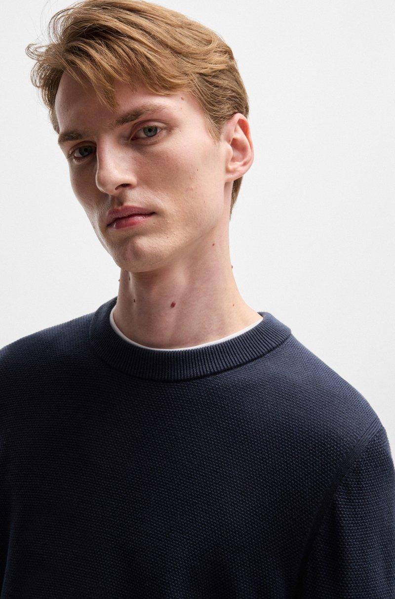 Hugo Boss Jersey De Algodón Con Microestructura