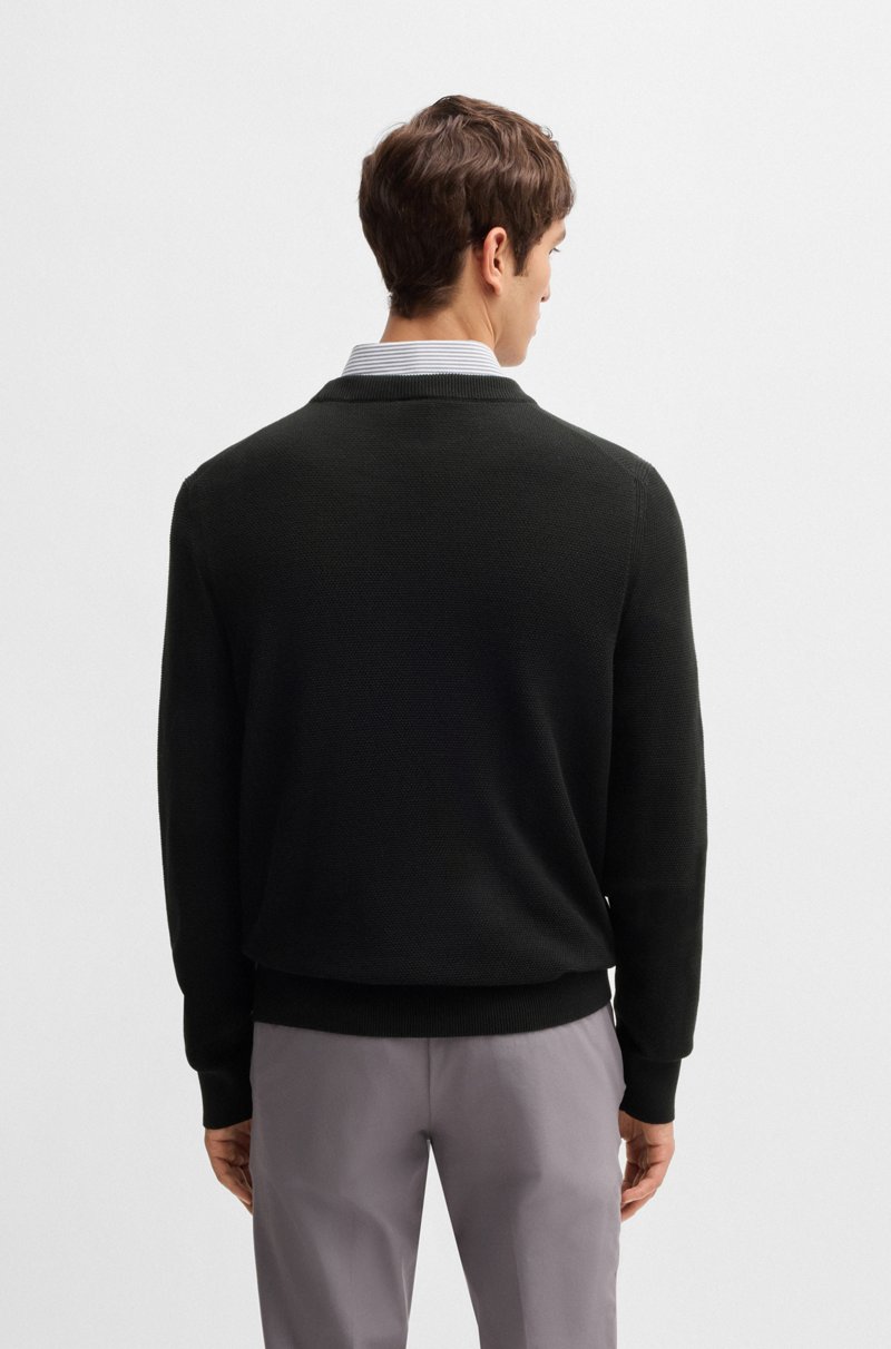 Hugo Boss Jersey De Algodón Con Microestructura