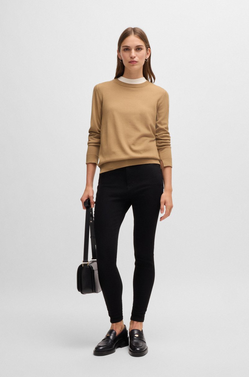 Hugo Boss Jersey De Cuello Redondo En Lana Merina