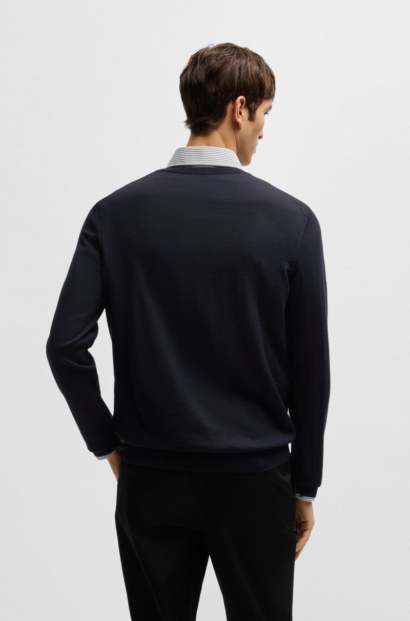 Hugo Boss Jersey De Lana Merina Con Cuello En Pico