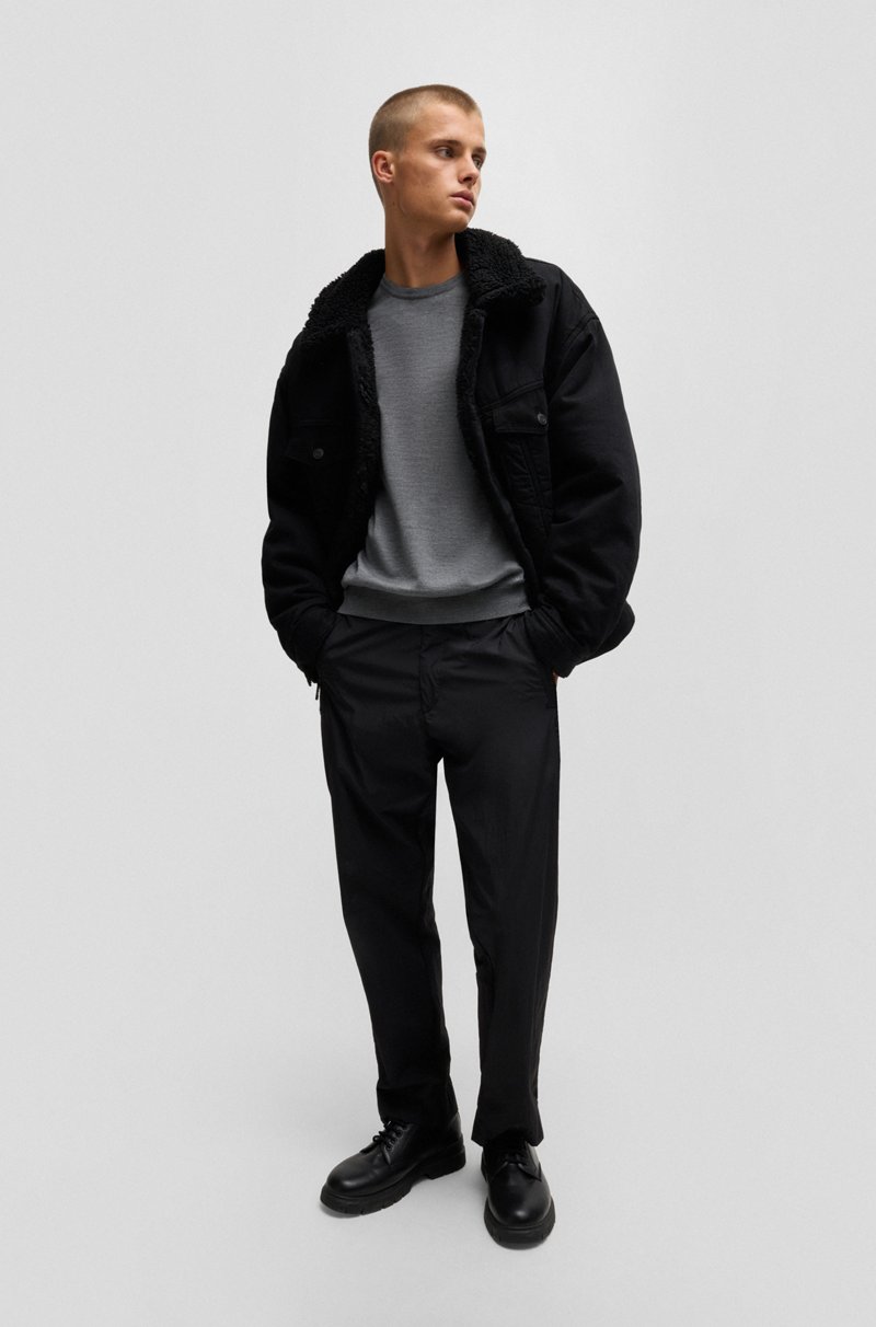 Hugo Boss Jersey De Lana Virgen Con Logo Bordado