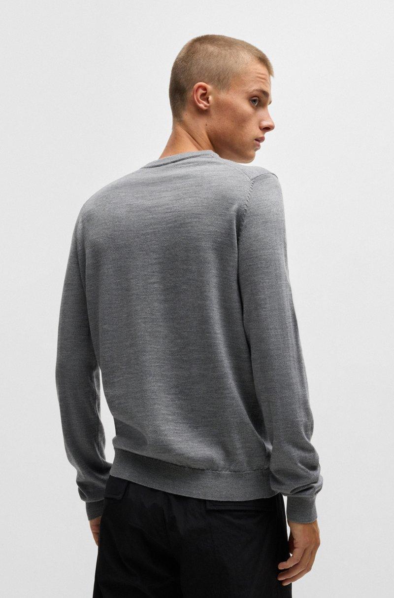 Hugo Boss Jersey De Lana Virgen Con Logo Bordado