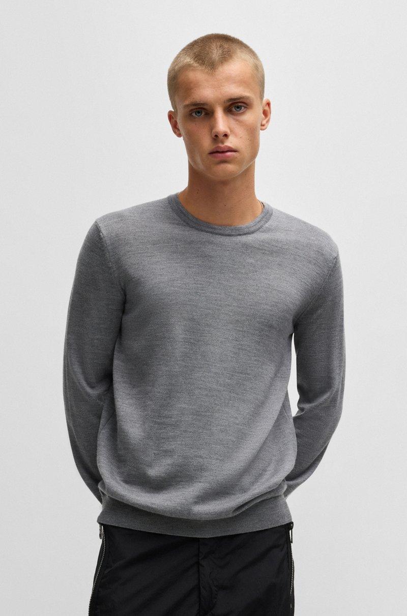 Hugo Boss Jersey de lana virgen con logo bordado
