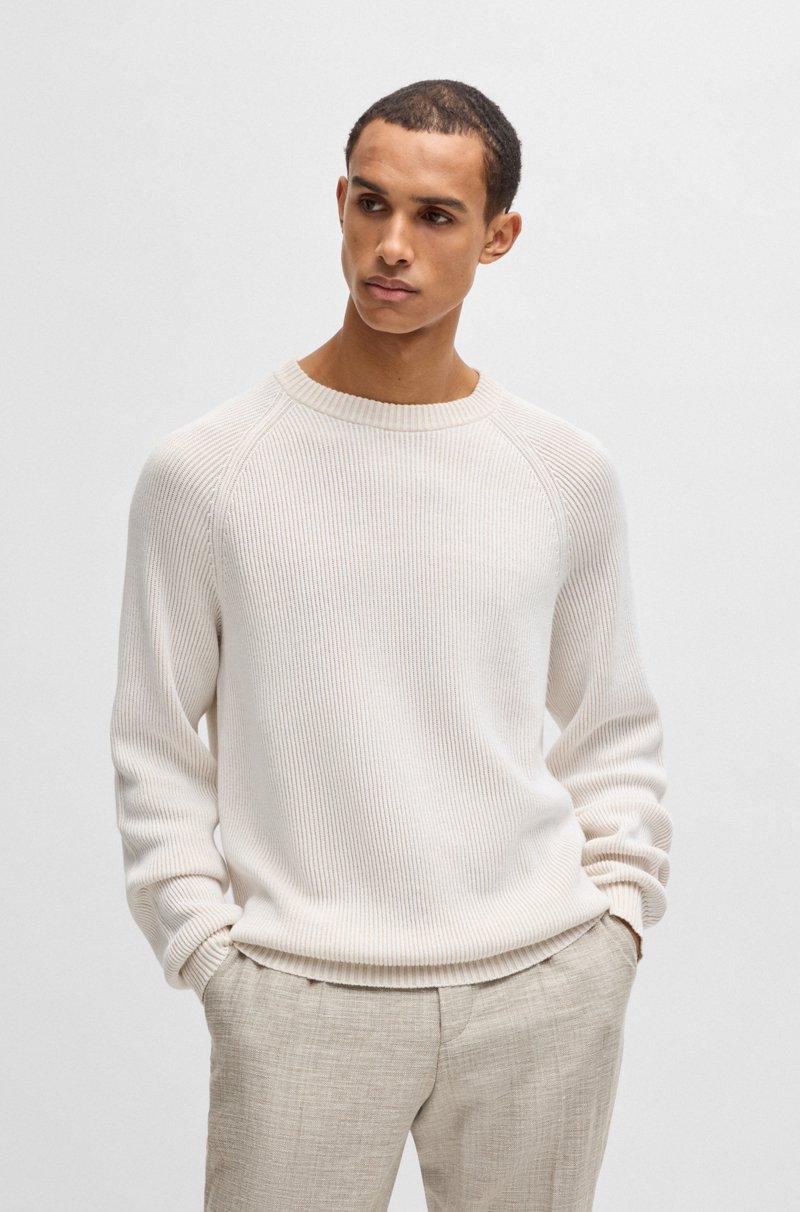 Hugo Boss Jersey de lino y algodón en punto rayado