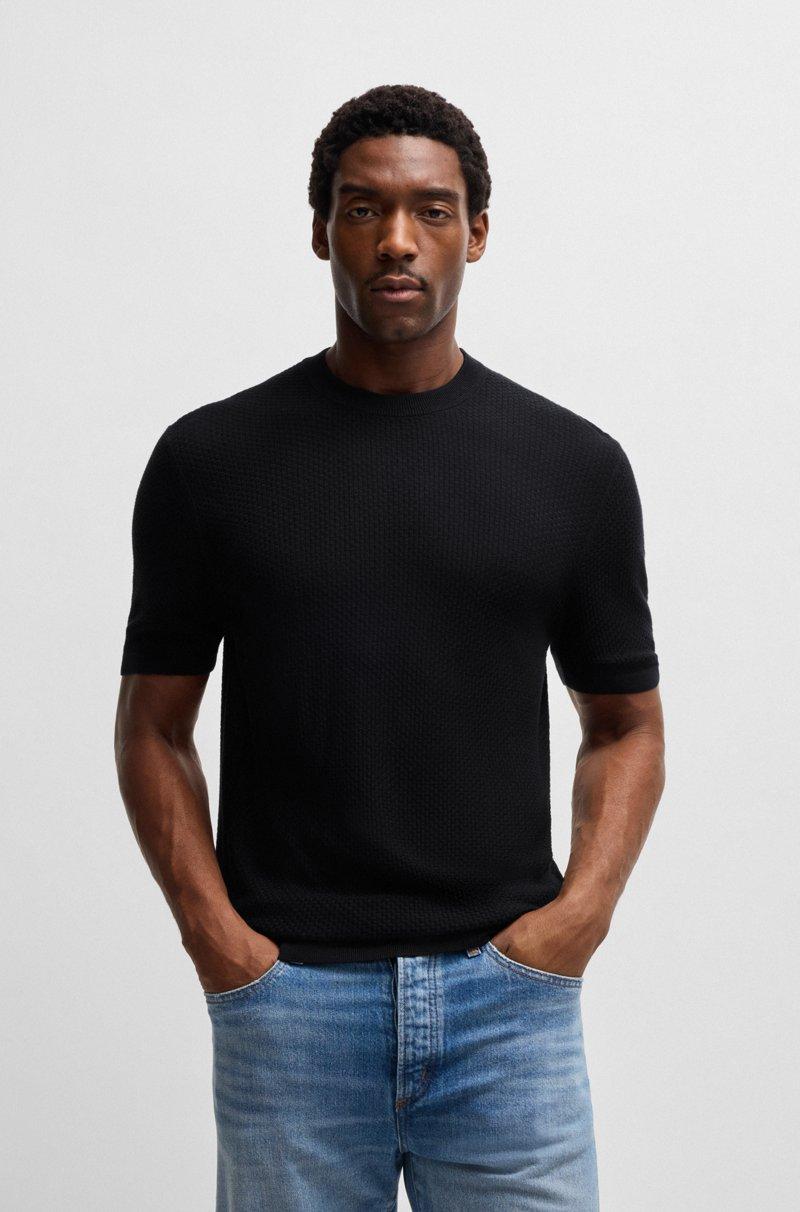 Hugo Boss Jersey de seda con estructura de punto