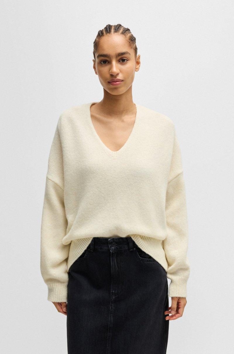 Hugo Boss Jersey relaxed fit con cuello en pico