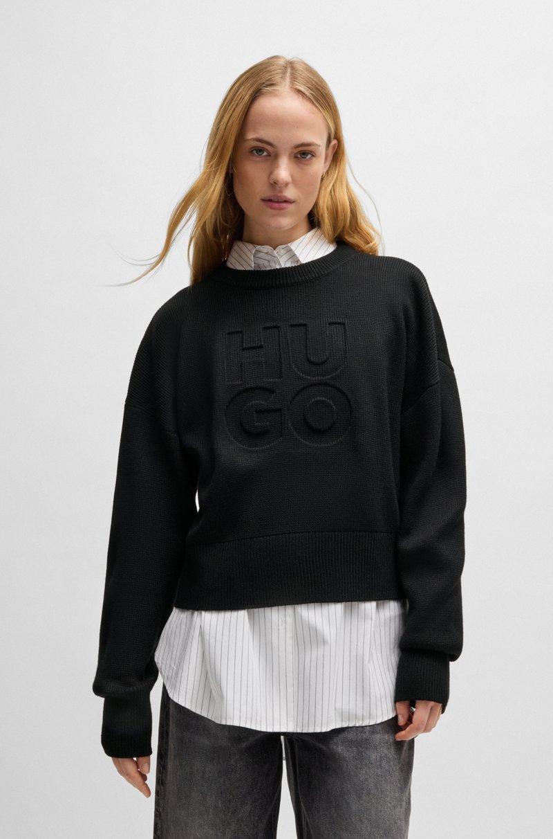 Hugo Boss Jersey relaxed fit con logo grabado