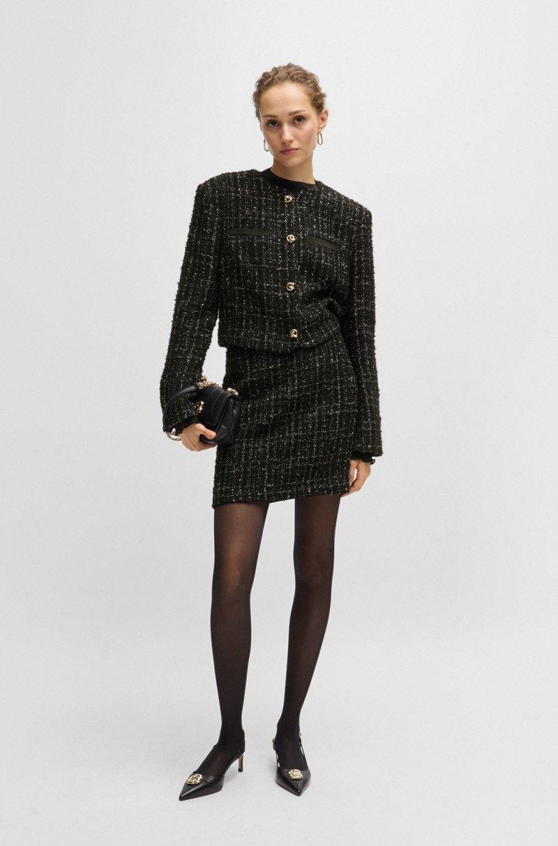 Hugo Boss Minifalda De Tweed Con Efecto Brillante