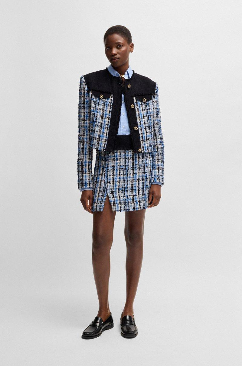 Hugo Boss Minifalda En Tweed Multicolor