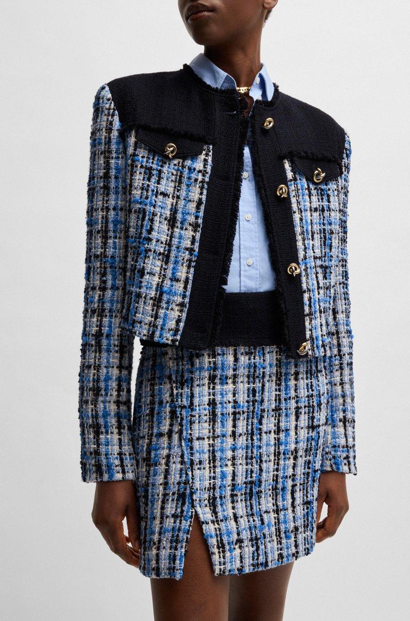 Hugo Boss Minifalda En Tweed Multicolor