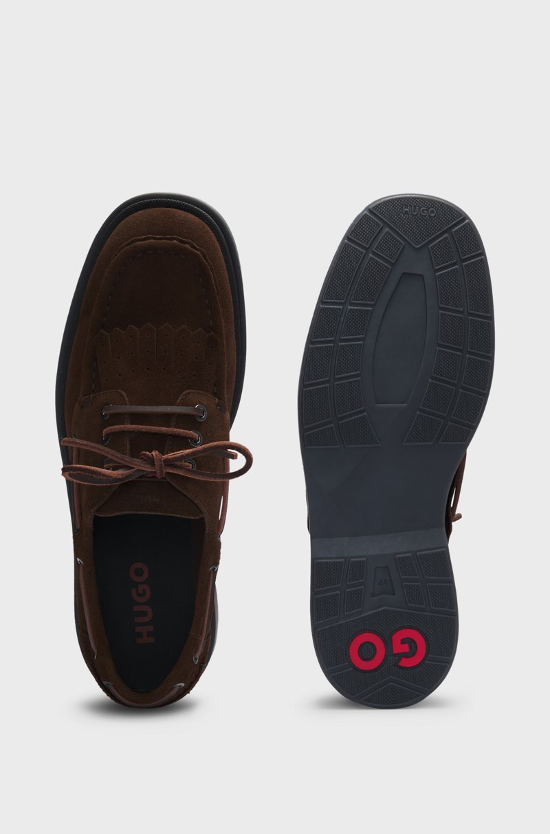 Hugo Boss Mocasines De Ante Con Detalle De Flecos