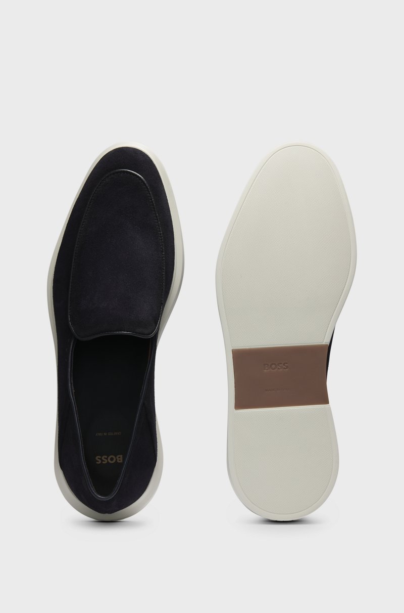 Hugo Boss Mocasines De Ante Con Detalles De Logo