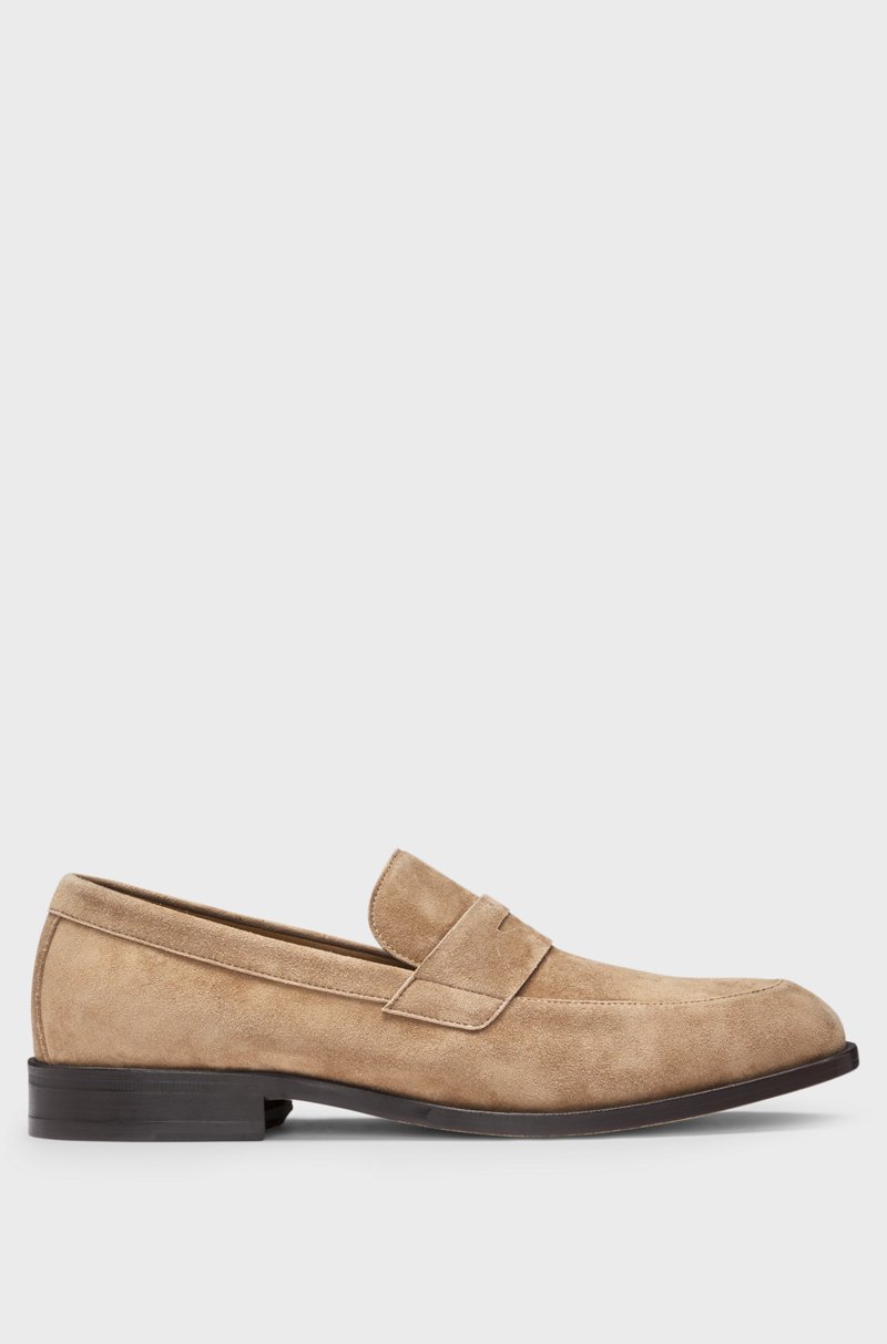 Hugo Boss Mocasines De Ante Con Ribete De Antifaz