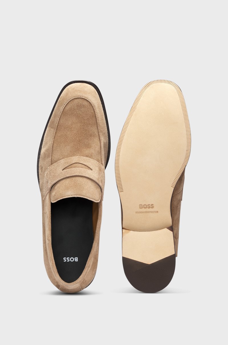 Hugo Boss Mocasines De Ante Con Ribete De Antifaz