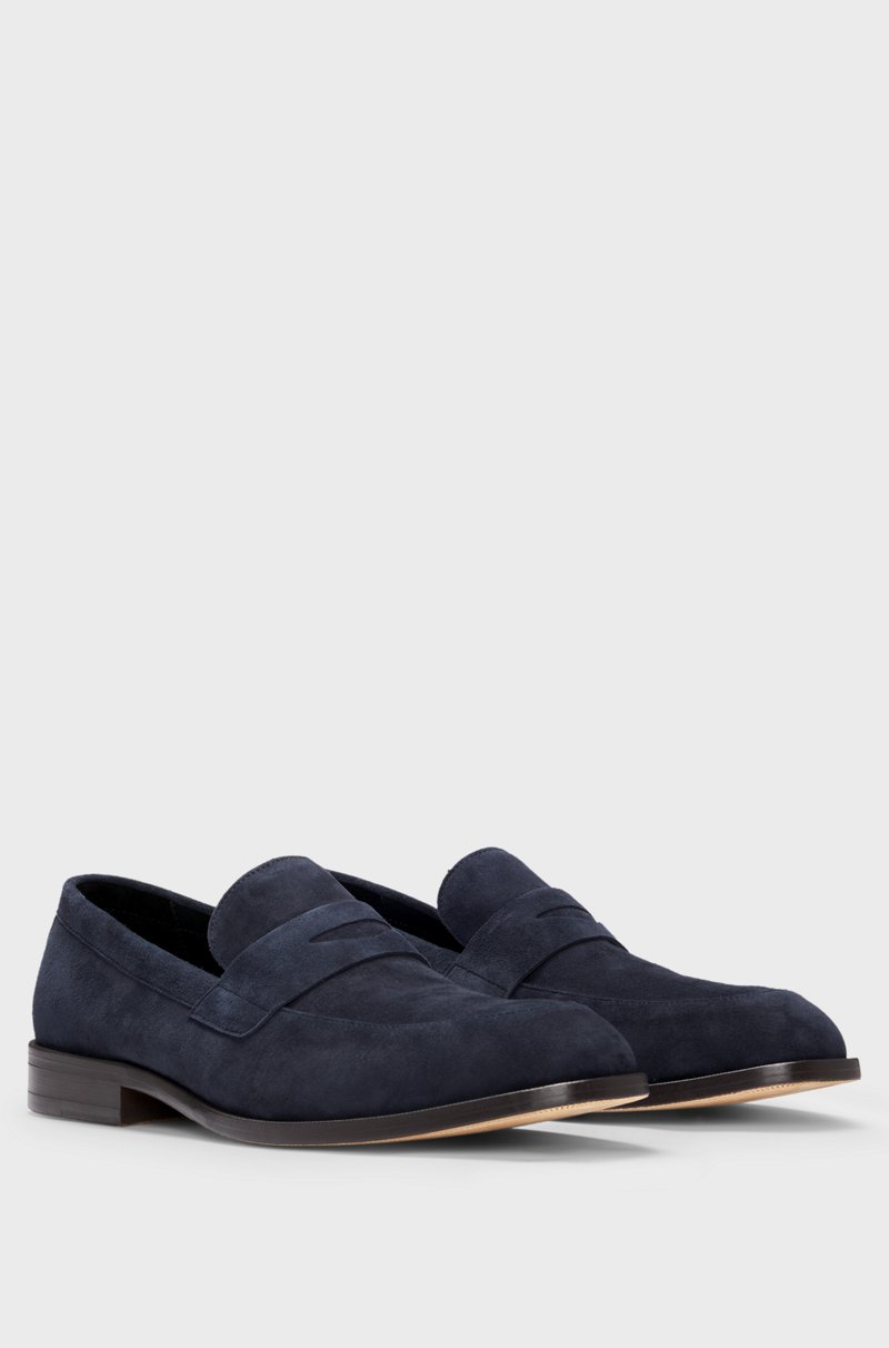 Hugo Boss Mocasines de ante con ribete de antifaz