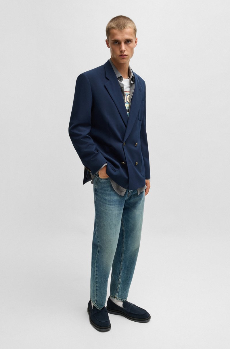 Hugo Boss Mocasines De Ante Con Ribete De Antifaz