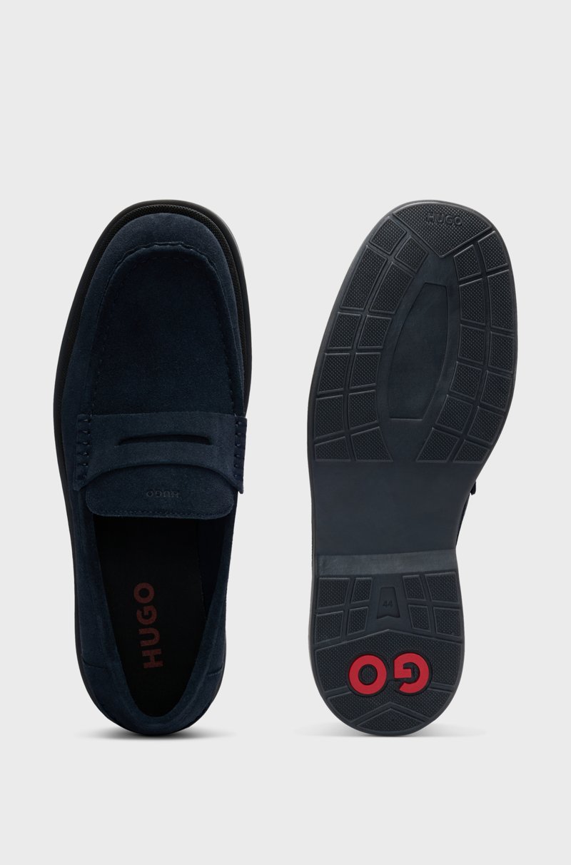 Hugo Boss Mocasines De Ante Con Ribete De Antifaz