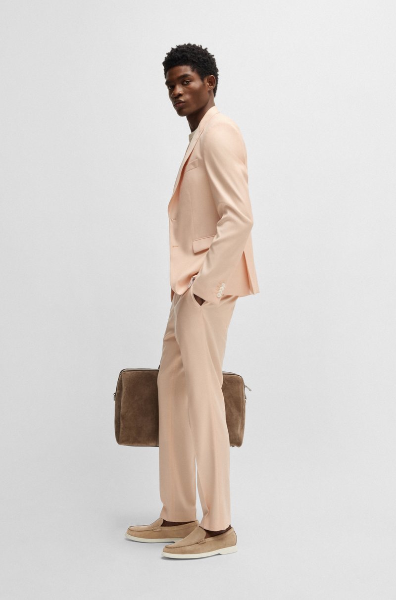 Hugo Boss Mocasines De Ante Con Suela En Contraste