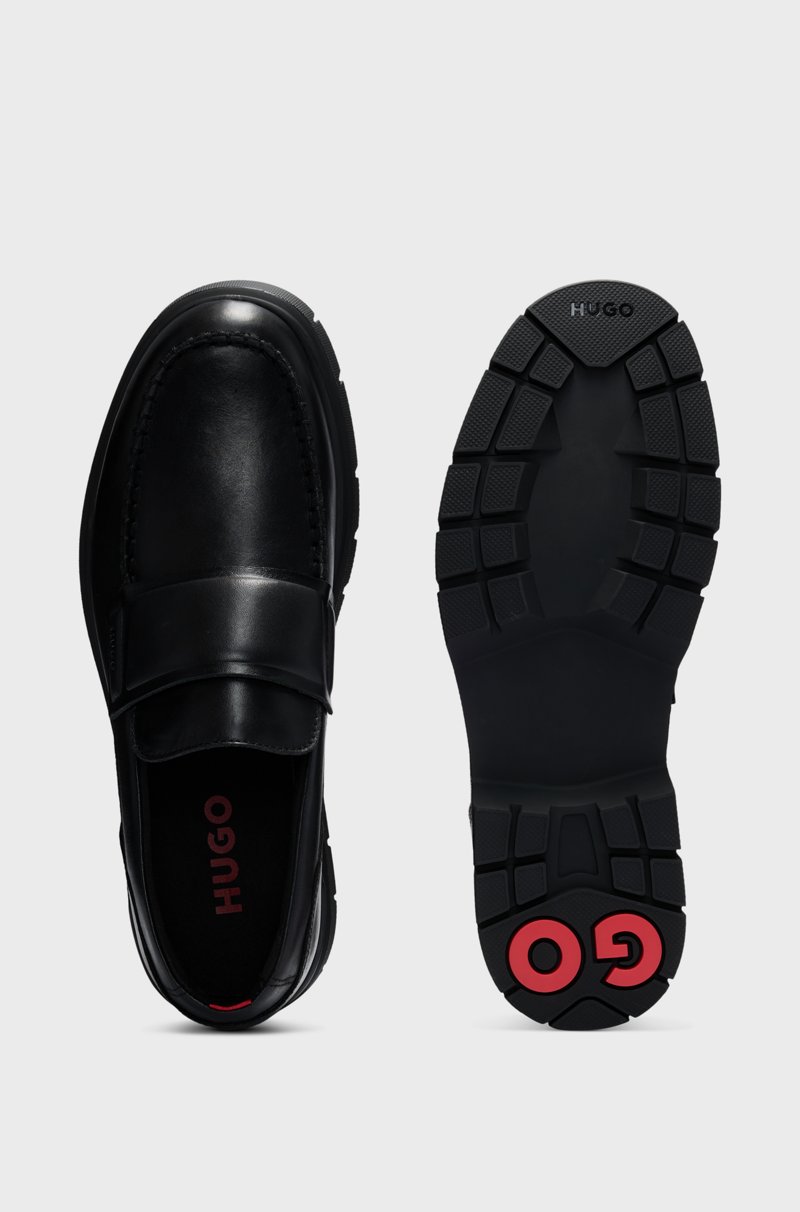 Hugo Boss Mocasines De Piel Con Costuras Dobles