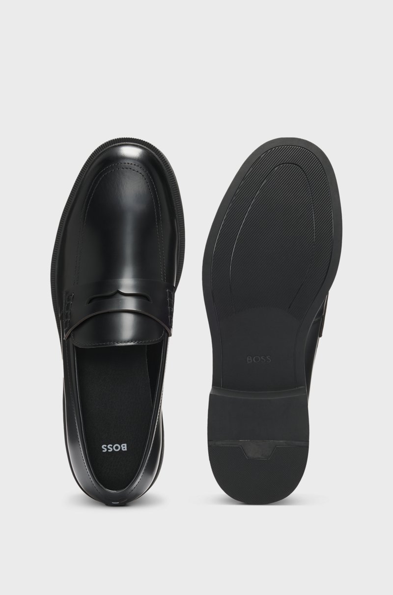 Hugo Boss Mocasines De Piel Con Ribete De Antifaz