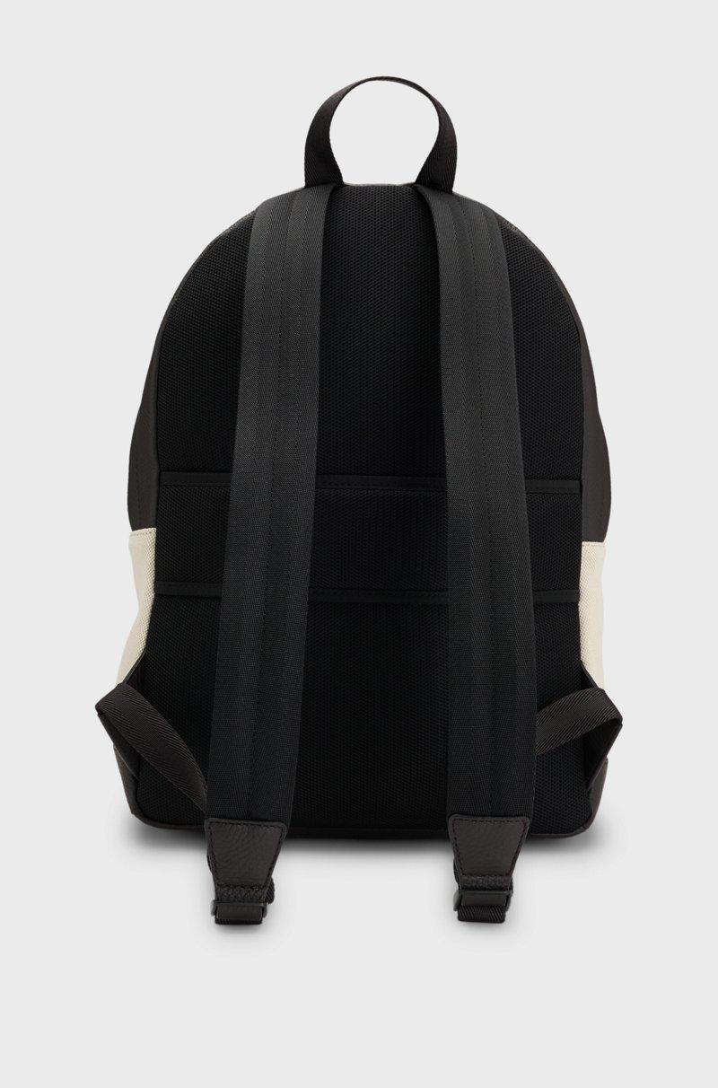 Hugo Boss Mochila De Lona Con Apliques De Piel
